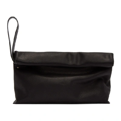 Ann Demeulemeester Black Andras Leather Clutch In Andras Blck