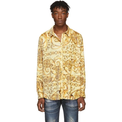 Martine Rose Oversized Printed Plissé-crepe Shirt In Neutrals