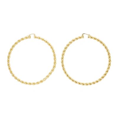 Jw Anderson Gold Extra Large Twisted Earrings In 220 Gold