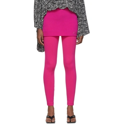 Balenciaga Pink Twill Miniskirt In 5510 Fuschi