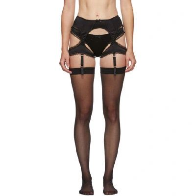 Agent Provocateur Black Felinda Suspender Belt In Black/black