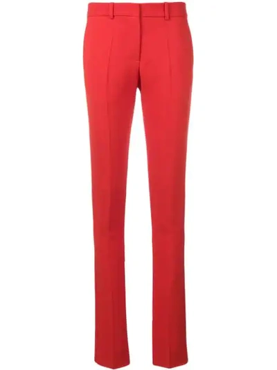 Victoria Beckham Ankle Split Trousers In Red