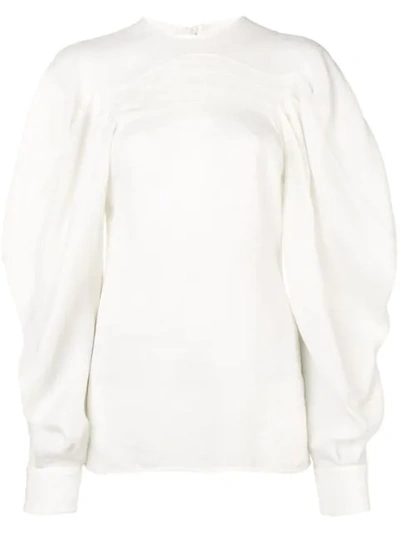 Victoria Beckham Pleated Blouse In White