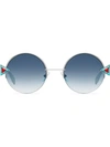 Fendi Round Frame Sunglasses In Metallic
