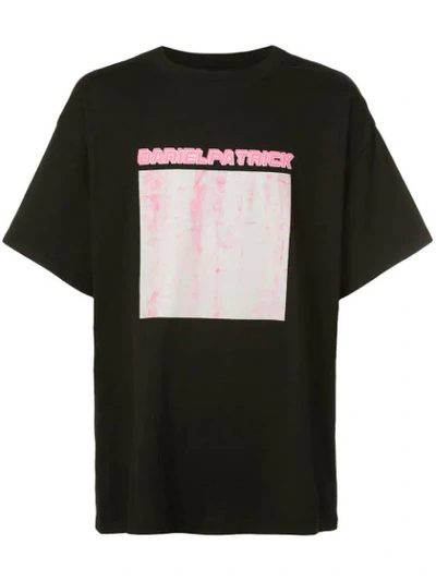 Daniel Patrick Distressed Square T-shirt In Black