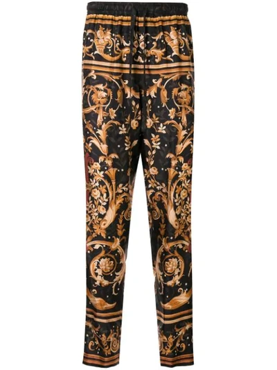 Dolce & Gabbana Graphic Print Trousers In Black