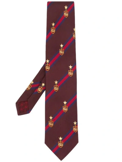 Gucci Gg Motif Tie In Red