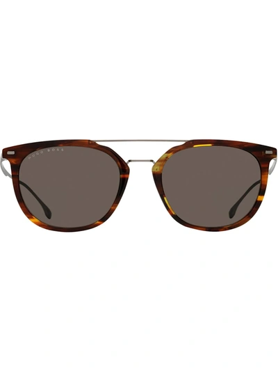 Hugo Boss Double-bridge Sunglasses In Brown