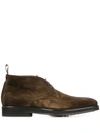 Santoni Desert Lace-up Boots In Brown