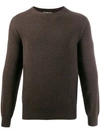 N•peal The Oxford Round Neck Sweater In Brown