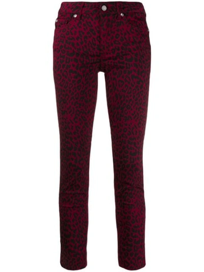 Liu •jo Leopard-print Skinny Jeans In Red