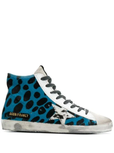Golden Goose Francy Animal Pattern Trainers In Blue