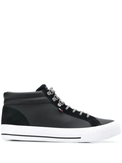 Tommy Jeans Logo High-top Sneakers In Blue