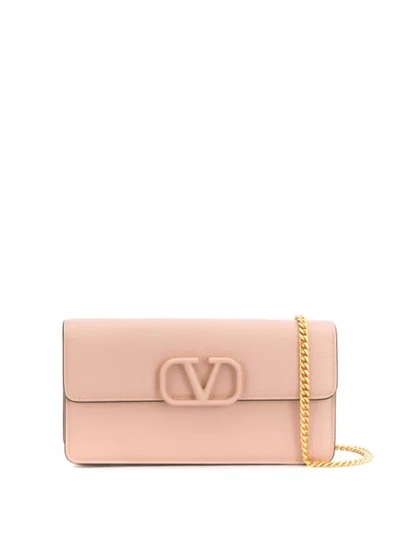 Valentino Garavani Vsling Chain Wallet In Neutrals