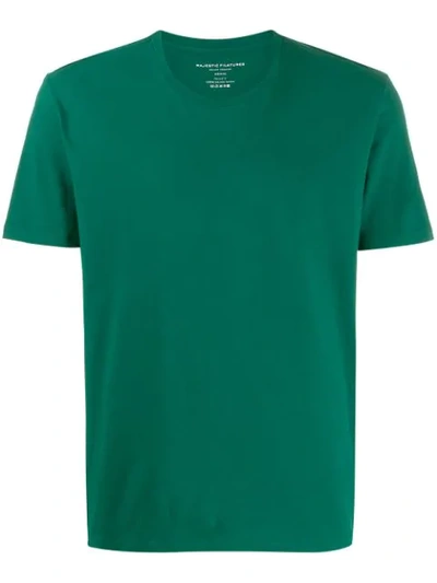 Majestic Plain Crew-neck T-shirt In Green