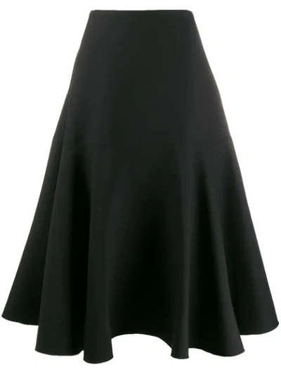 Valentino A-line Paneled Skirt In Black