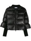 Red Valentino Cropped Puffer Jacket In Black