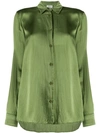 Forte Forte Wrinkled-effect Loose-fit Blouse In Green