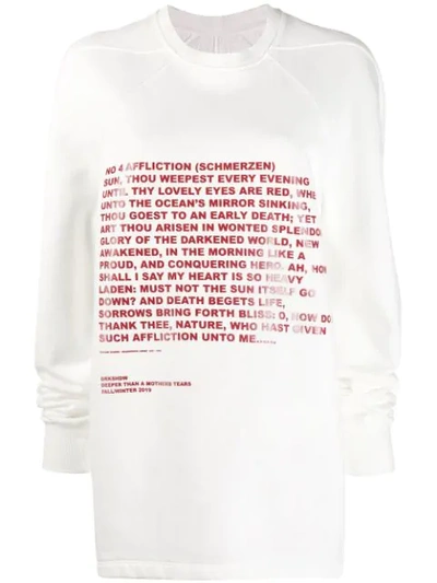 Rick Owens Drkshdw Printed Sweatshirt In White