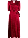 Cecilie Copenhagen Belle Printed Wrap Dress In Red