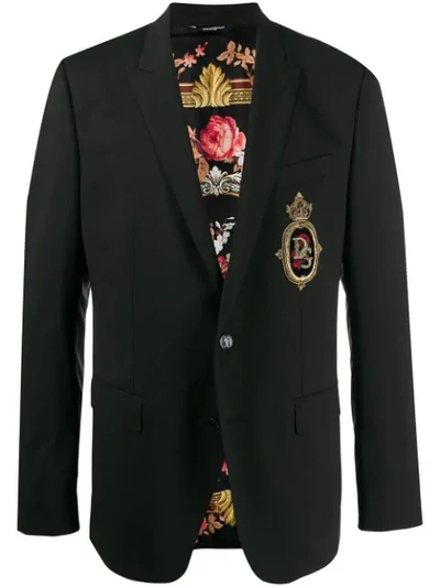 Dolce & Gabbana Martini Patch Jacket In Black