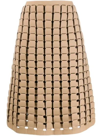 Bottega Veneta Chainmail Effect A-line Skirt In Rosa