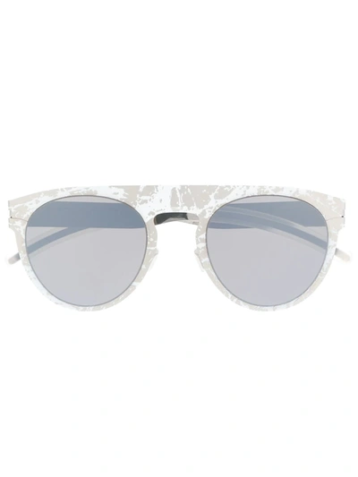 Mykita X Maison Margiela Transfer Round Frame Sunglasses In Silver