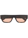 Stella Mccartney Tortoiseshell-effect Rectangle Sunglasses In Brown