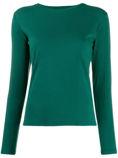 Majestic Long Sleeves T-shirt In Green