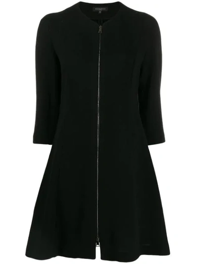 Antonelli Zip-up Flared Dress In Black