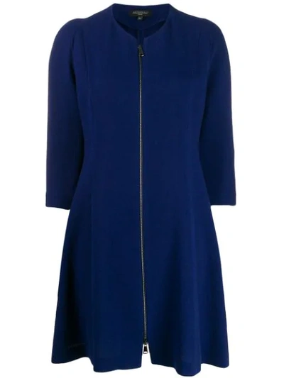 Antonelli Zip-up Flared Dress In Blue