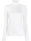 Majestic Knitted Turtle Neck Top In White