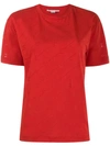 Stella Mccartney Perforated Monogram T-shirt In Red