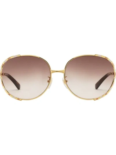 Gucci Runde Sonnenbrille In Gold