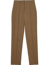 Burberry Monogram Print Tailored Trousers In Brown