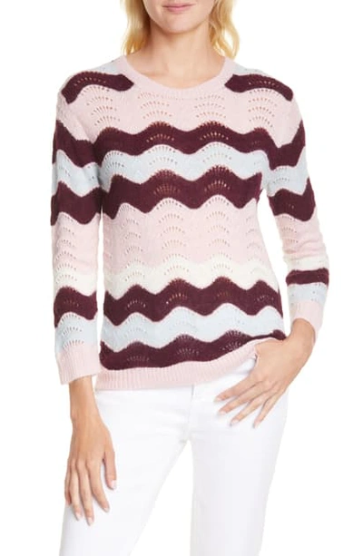 Loveshackfancy Ariella Zigzag Alpaca & Wool Blend Sweater In Wispy Pink