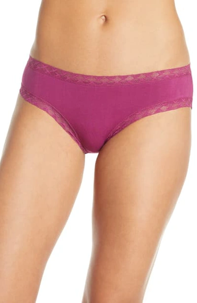 Natori Bliss Cotton Girl Briefs In Mulberry Purple