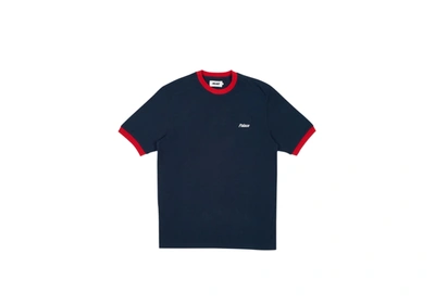 Pre-owned Palace Heavy Ringer T-shirt Navy/red