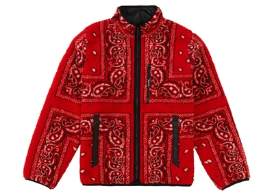 Pre-owned Supreme  Reversible Bandana Fleece Jacket Red