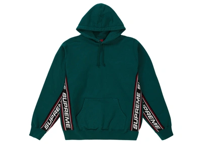 Pre-owned Supreme  Text Rib Hooded Sweatshirt Dark Green