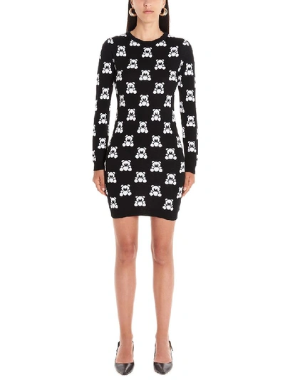 Moschino Teddy Bear Sweatshirt Dress In Black