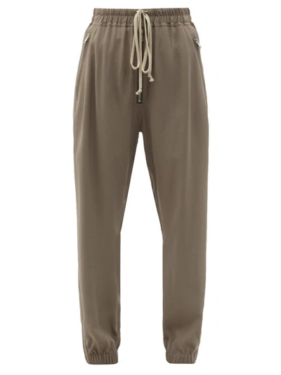 Rick Owens Drawstring Cady Trousers In Grey