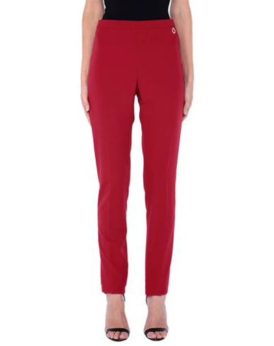 Entre Amis Casual Pants In Red