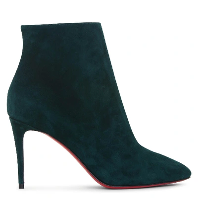 Christian Louboutin Eloise Booty 85 Suede Boots In Green