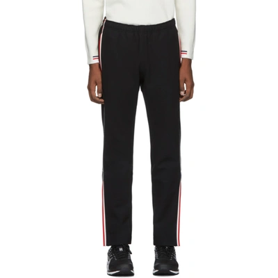 Moncler Black Side Stripe Performance Ski Lounge Pants In 999 Black