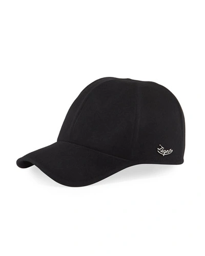 Ermenegildo Zegna Men's Solid Baseball Cap W/ Side Logo In Black