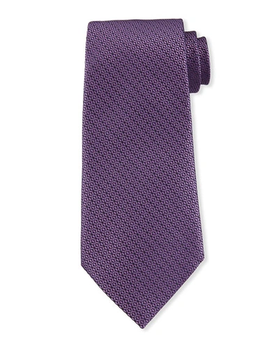 Ermenegildo Zegna Tonal Circles Silk Tie, Purple