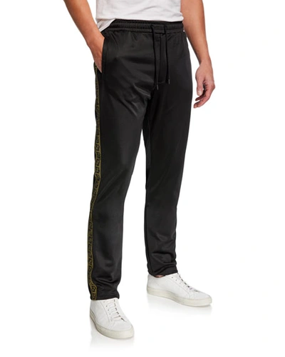 Fendi Men's Ff Side Stripe Sweatpants In Black