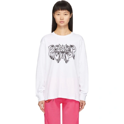 Ashley Williams White Power Nap Long Sleeve T-shirt In White/blk