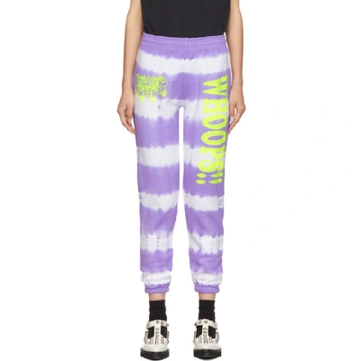 Ashley Williams Ssense Exclusive Purple Tie Dye Power Nap Lounge Pants In Lilac/yello